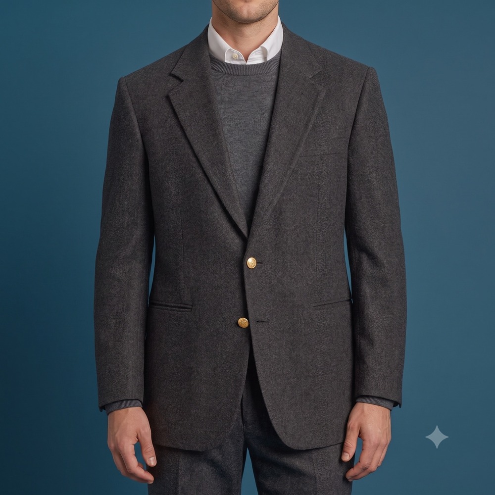 Structure Le Collezioni Vintage Blazer Mens Mediumโ Gray Wool Cashmere Blend EUC